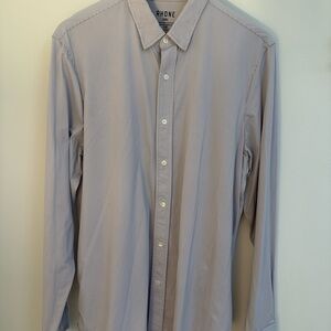 RHONE Men's Classic Blue Pinstripe Shirt